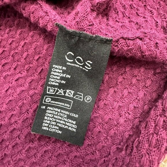 COS Women's Tunic Pullover Sweater Textured Crew Neck Long Sleeve Size Small - Picture 7 of 9